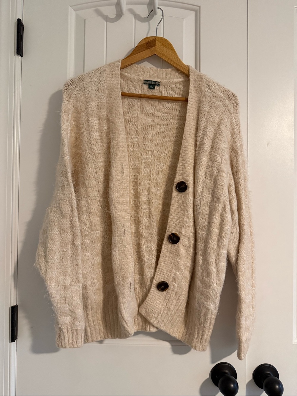 Super Soft Cozy Cream Button-Front Cardigan Sweater